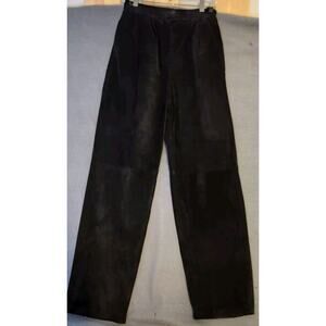 Vtg Neiman Marcus‎ Club Womens High Rise Black Suede Lined Pants Size 10 EUC